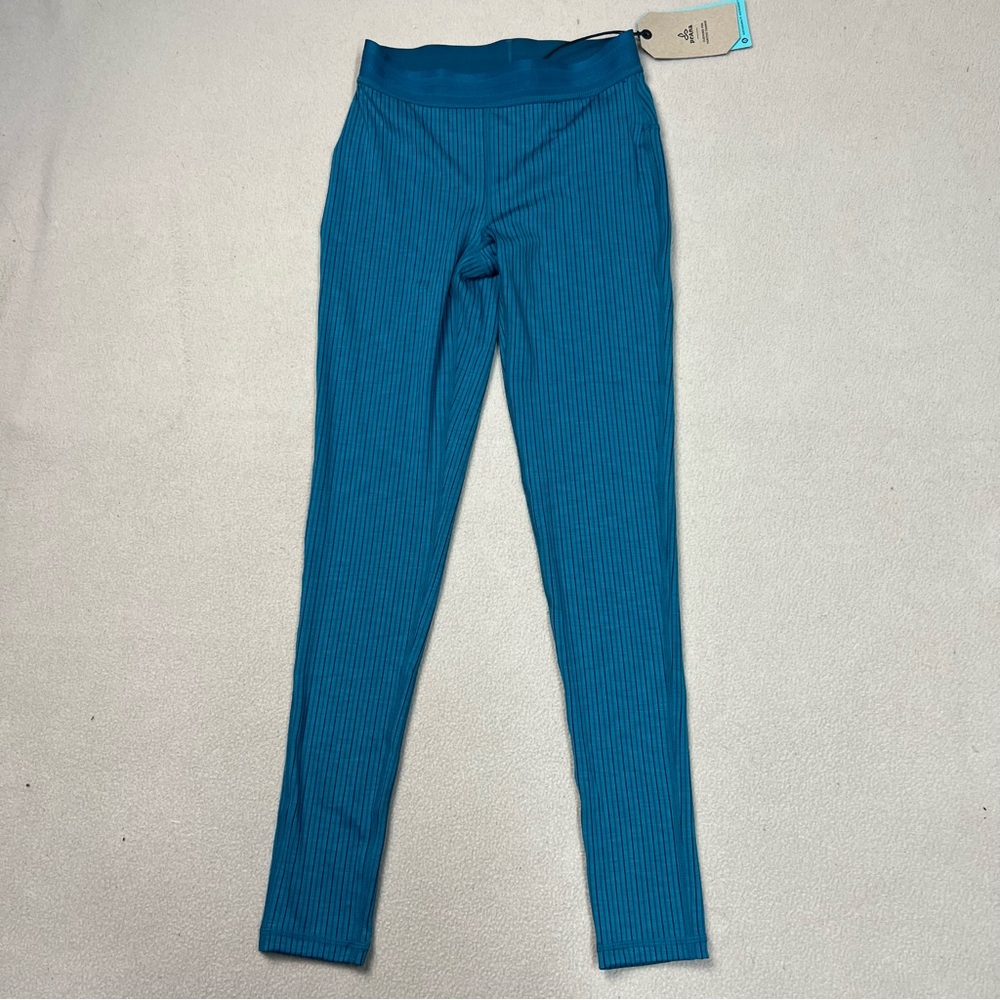 Prana Leggings Womens XS Teal Luminance High Rise Striped Storm Blue NWT